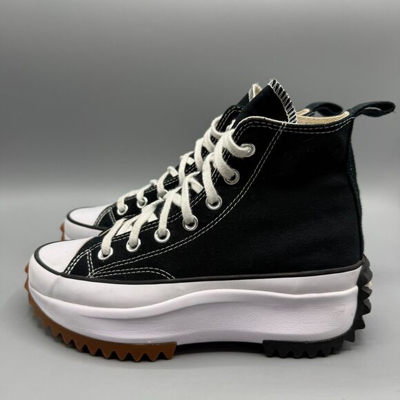 Converse High Top Shoes Run Star Hike Black White Gum Platform Womens Size 6 - Picture 6 of 12